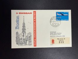 Swissair Erstflugbrief Zürich-Boston 1971