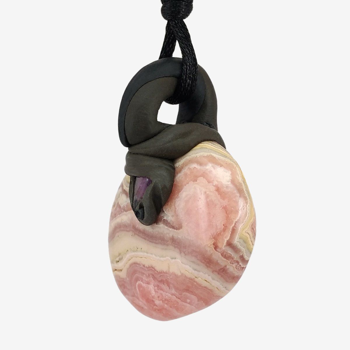 Minerali & Pietre curative: Rhodochrosit Steinanhänger mit eingefasstem Amethyst – Nuovo e nell'imballaggio originale da Meilen venduto da Kaleidoskopia 1
