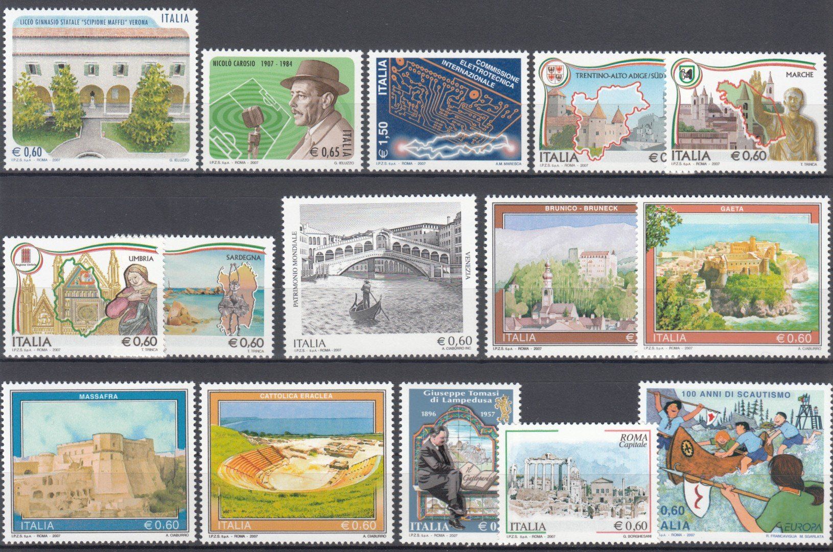 Tutti i francobolli: Italien 2007 postfrisch – Usato da Bürglen TG venduto da StampGraf 2