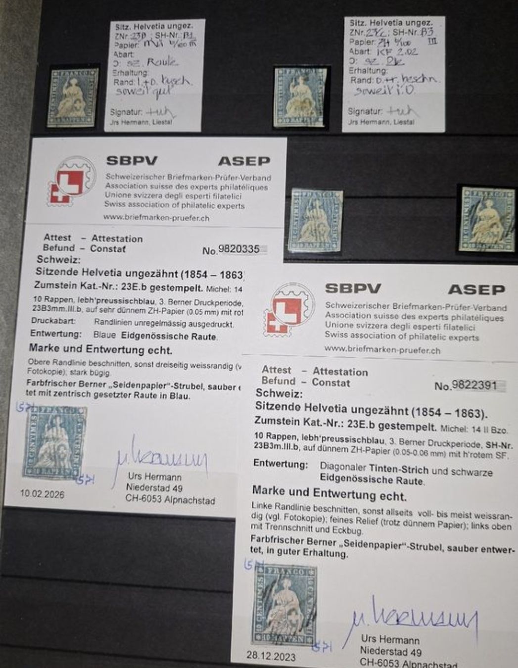 Tutti i francobolli: Strubelsammlung kat. 20000 – Usato da Balgach venduto da SIMEON27 3