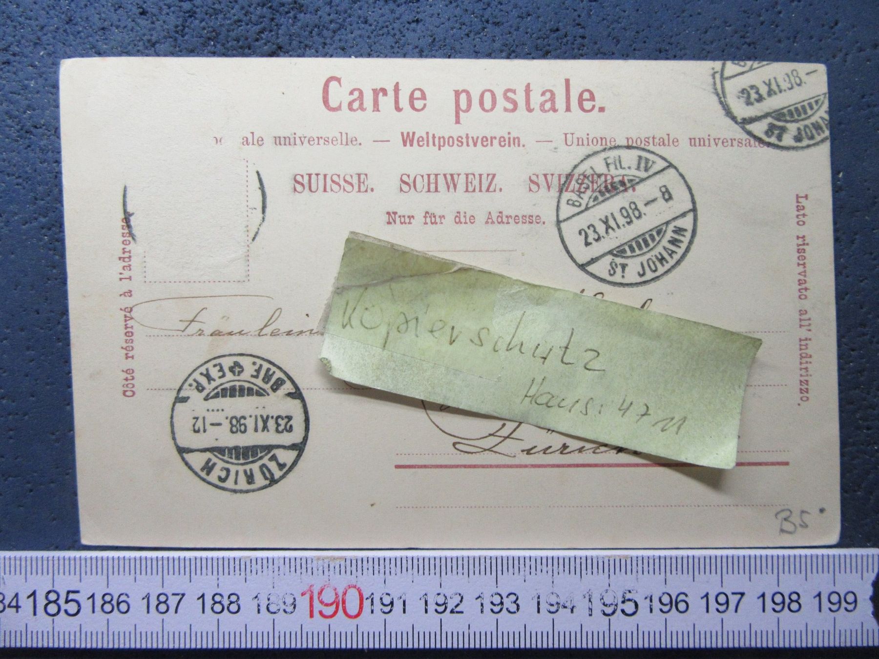 Cartoline postali: BASEL 1898 BARFÜSSERPLATZ LEONHARDSKIRCHE AK BS – Usato da Ettingen venduto da Hausi4711 3