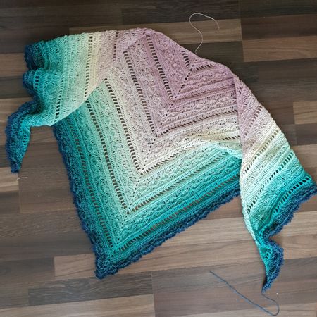 Häkelschal Häkeln Tuch  Ombre Häkelgarn pastel