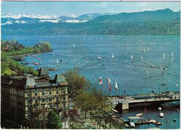 Zürich - am Quai mit Albiskette & Urner Alpen