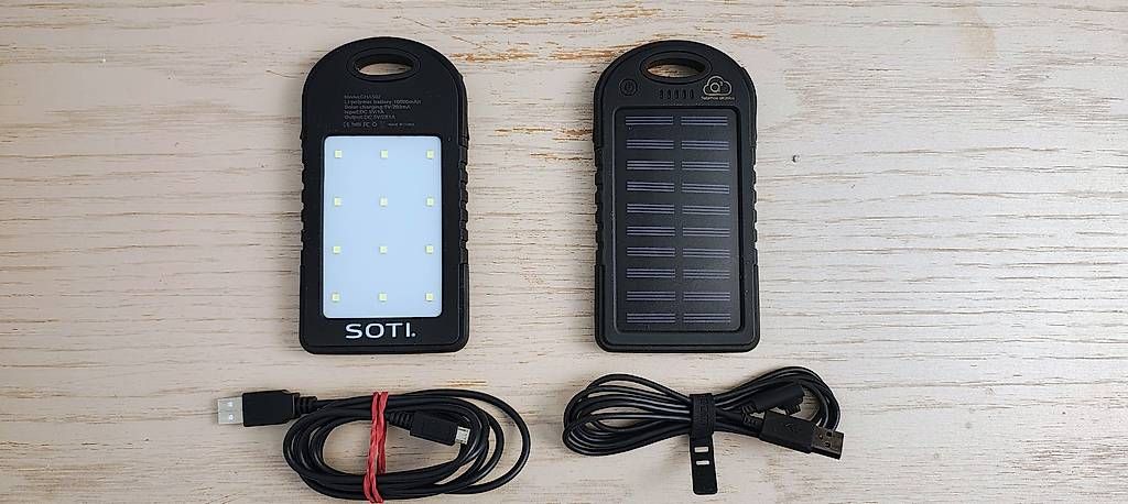 Solar Powerbank inkl. Taschenlampe, 4.000 mAh, 2x USB-A (Gebraucht) in ...
