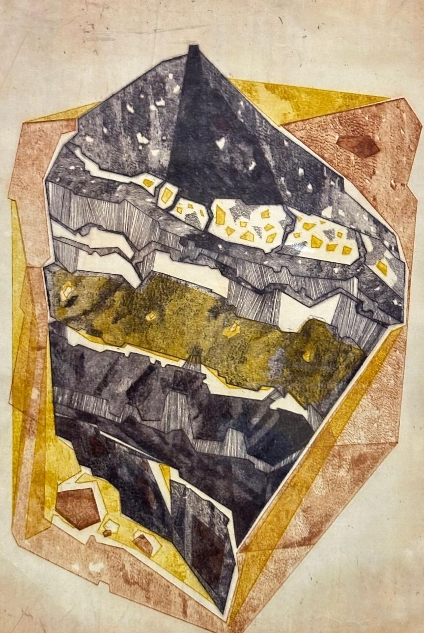 Grafica & Litografie: Abstract Geometric Stone Lithograph Print Wall Art – Usato da Lausanne venduto da vas_mbk2