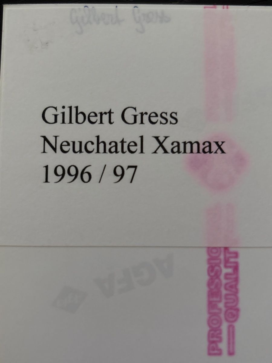 Autografi: Gilbert Gress signiert Xamax Neuchatel 96/97 – Usato da Uetendorf venduto da hoisle 1