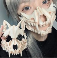 NEU Maske Kostüm Halloween Cosplay Skelett Wolf Horror Furry