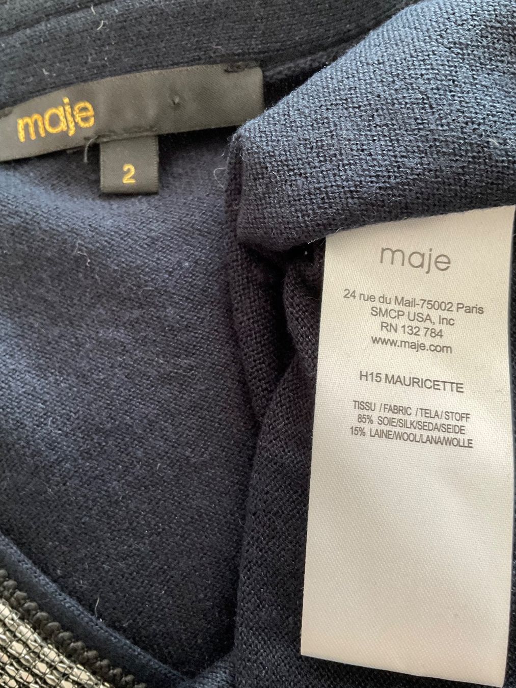 Maje Maglioni & Felpe: Maje 85% Seide 15% Wolle oversize Pullover Gr 2 NEUWERTIG – Nuovo (secondo la descrizione) da Urdorf venduto da alda02 7