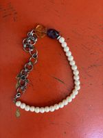 Collier fantaisie perles - pierres et chaîne