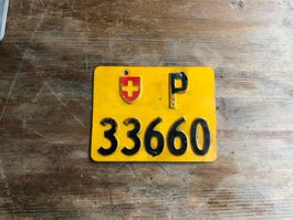 Nummernschild PTT Post Mofa ausrangiert P 33660
