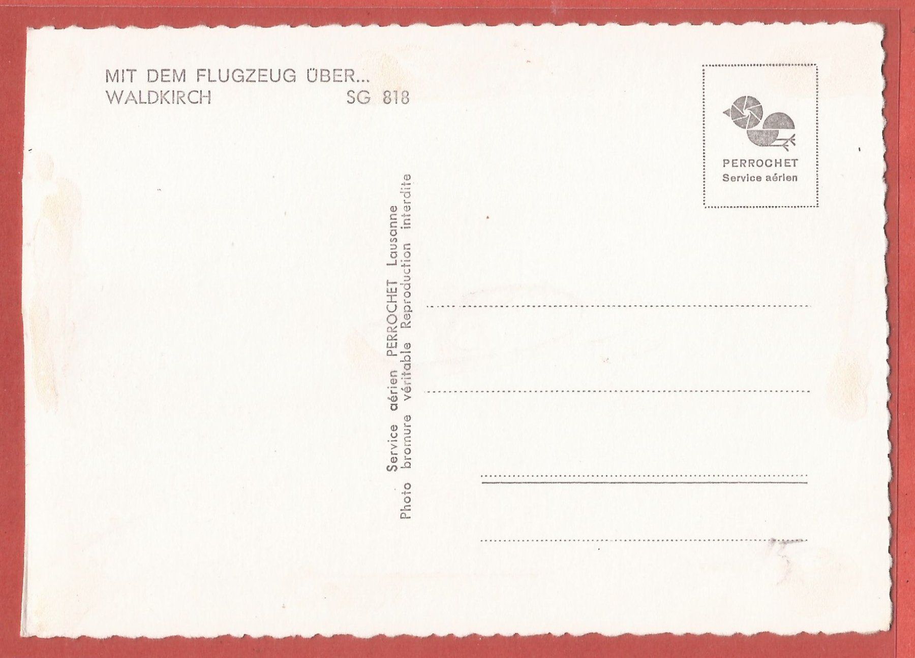 Ansichtskarten: Waldkirch SG - Flugaufnahme ca. 1950 – Gebraucht aus Fislisbach von Porano 1