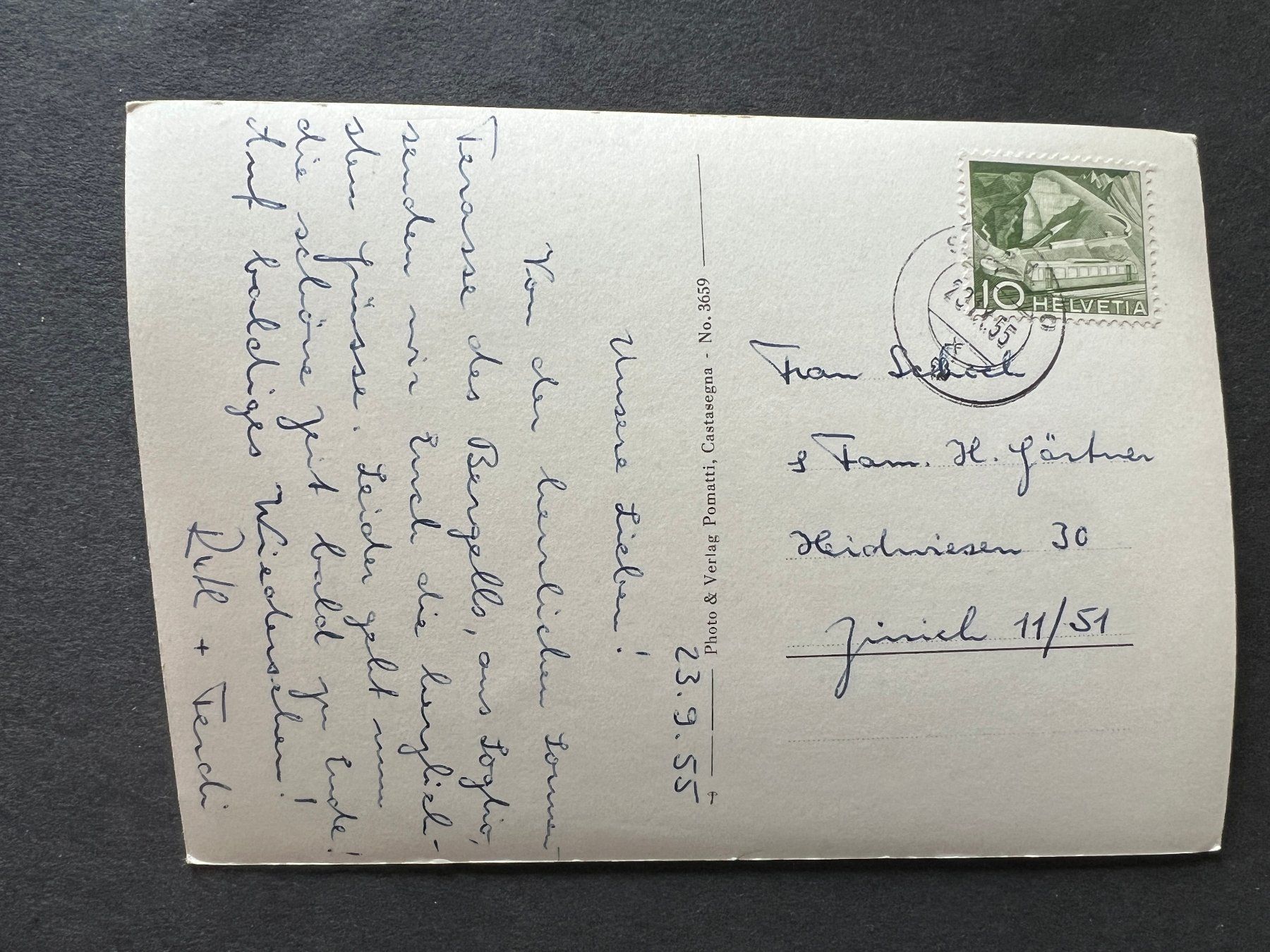 Cartes postales: Ansichtskarte Soglio   1955  (M202) – D'occasion à Hinwil par Sidi4 1