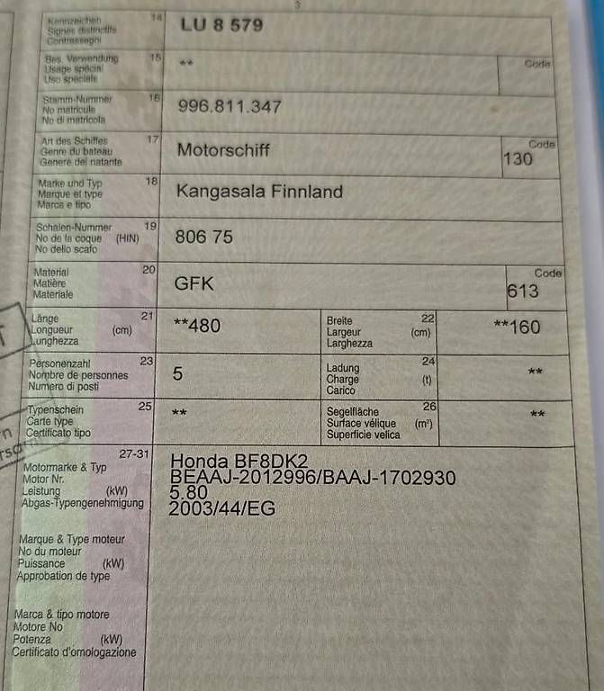 Bateaux: Ruder-Motorboot – D'occasion à Pfäffikon ZH par dav_cb5m 3