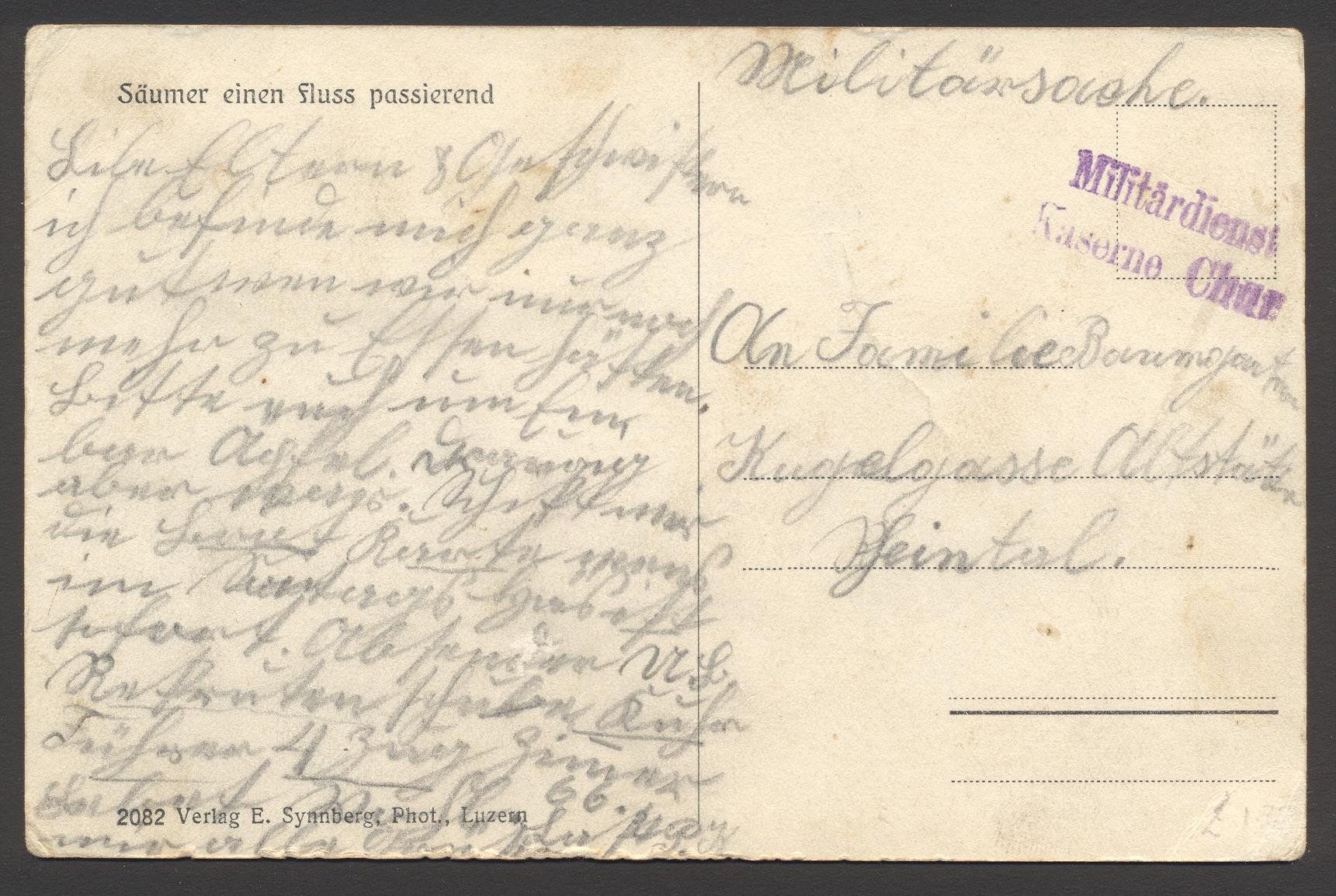 Cartes postales: PK Säumer einen Fluss passierend – D'occasion à Siebnen par Fstaehli 1