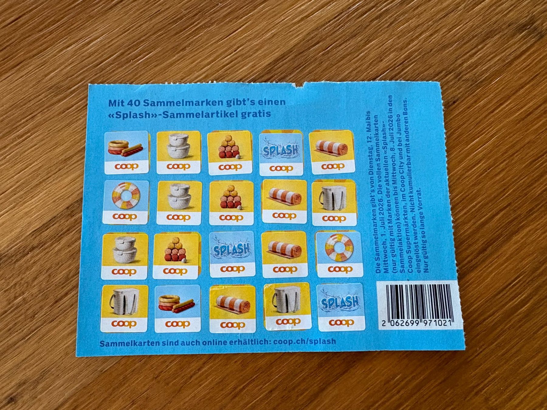 Coop Sammelmarken & -punkte: Coop Splash Trophy 2 volle Karten,  mit 80 Marken – Neu (gemäss Beschreibung) aus Aesch LU von Rovo 3