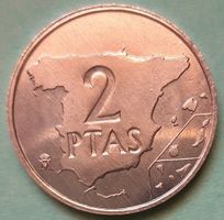 SPANIEN - ESPAÑA - 2 PESETAS 1982 + 1984 - AUS ORIGINALROLLE