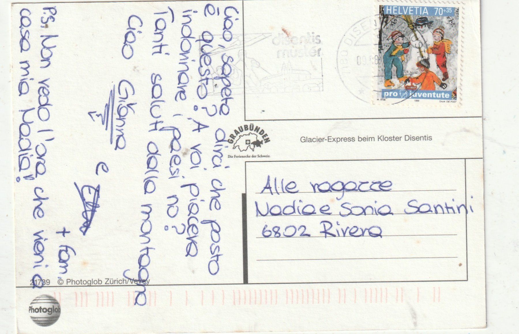Cartoline postali: Glacier Express bei Disentis – Usato da Lumbrein venduto da made02 1