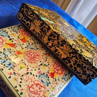2 handbemalte indische Schachteln Box