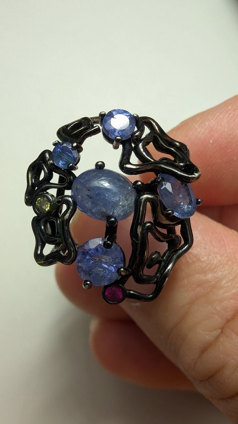 Anelli: Designer Künstler Ring. Silber mit Edelsteinen – Usato da Untervaz venduto da Lyraia 5