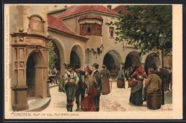 Paul Hey: München, Hof im kgl. Hofbräu