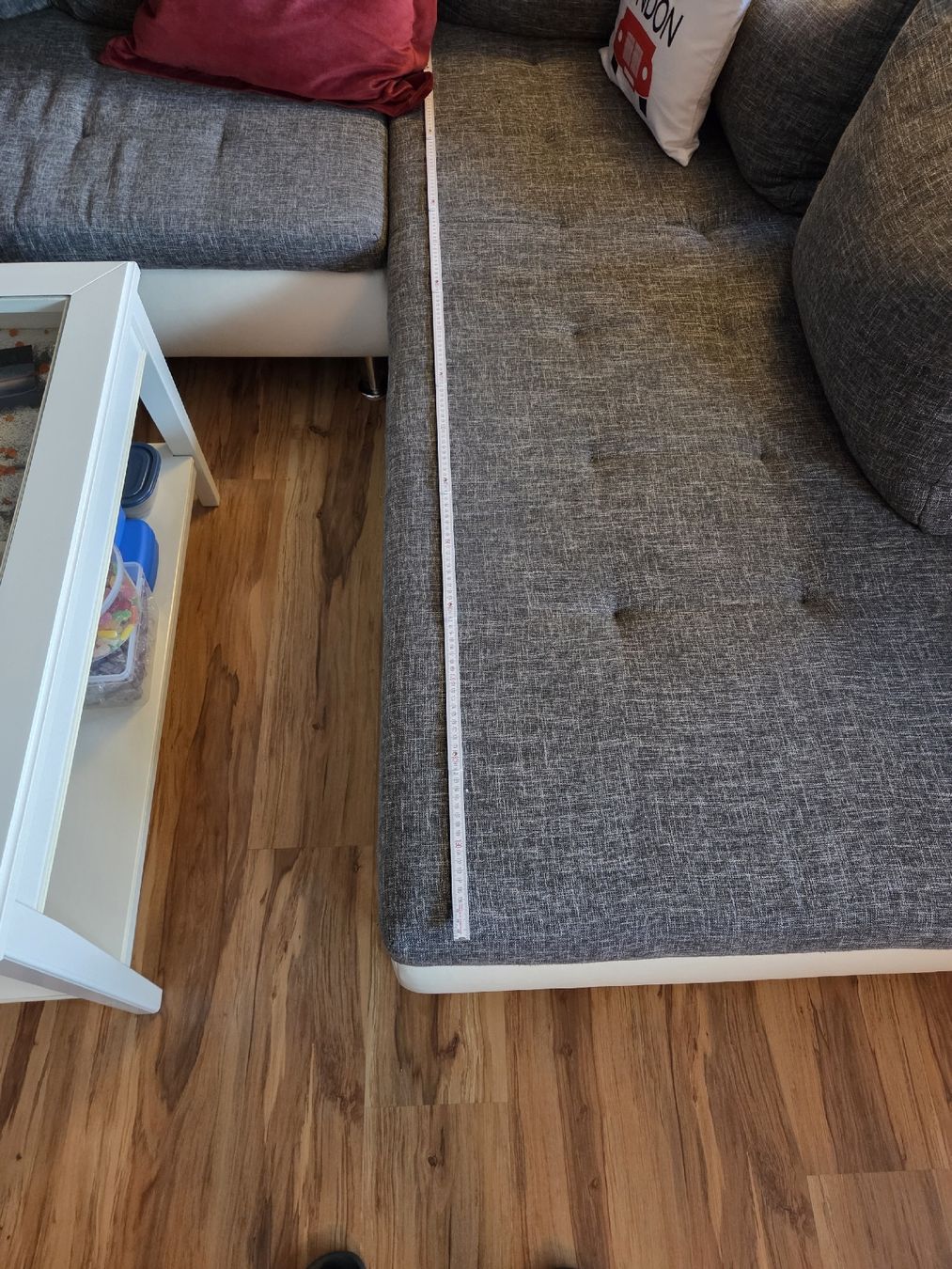 Sofas: Wohnlandschaft Sofa Ecksofa Stoff grau/weiss Gebraucht – Gebraucht aus Egerkingen von marc.feurer 8