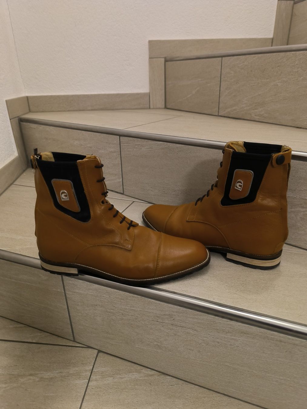 Herrenschuhe: Cavallo Reit Stiefeletten, Gr 42, Leder, cognac – Neu (gemäss Beschreibung) aus Brunnadern von Playmofan