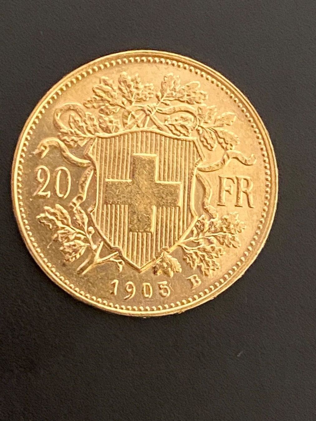 Tutti le monete: Goldvreneli RAR 20-er 1905 B – Nuovo e nell'imballaggio originale da Untersiggenthal venduto da byiggy