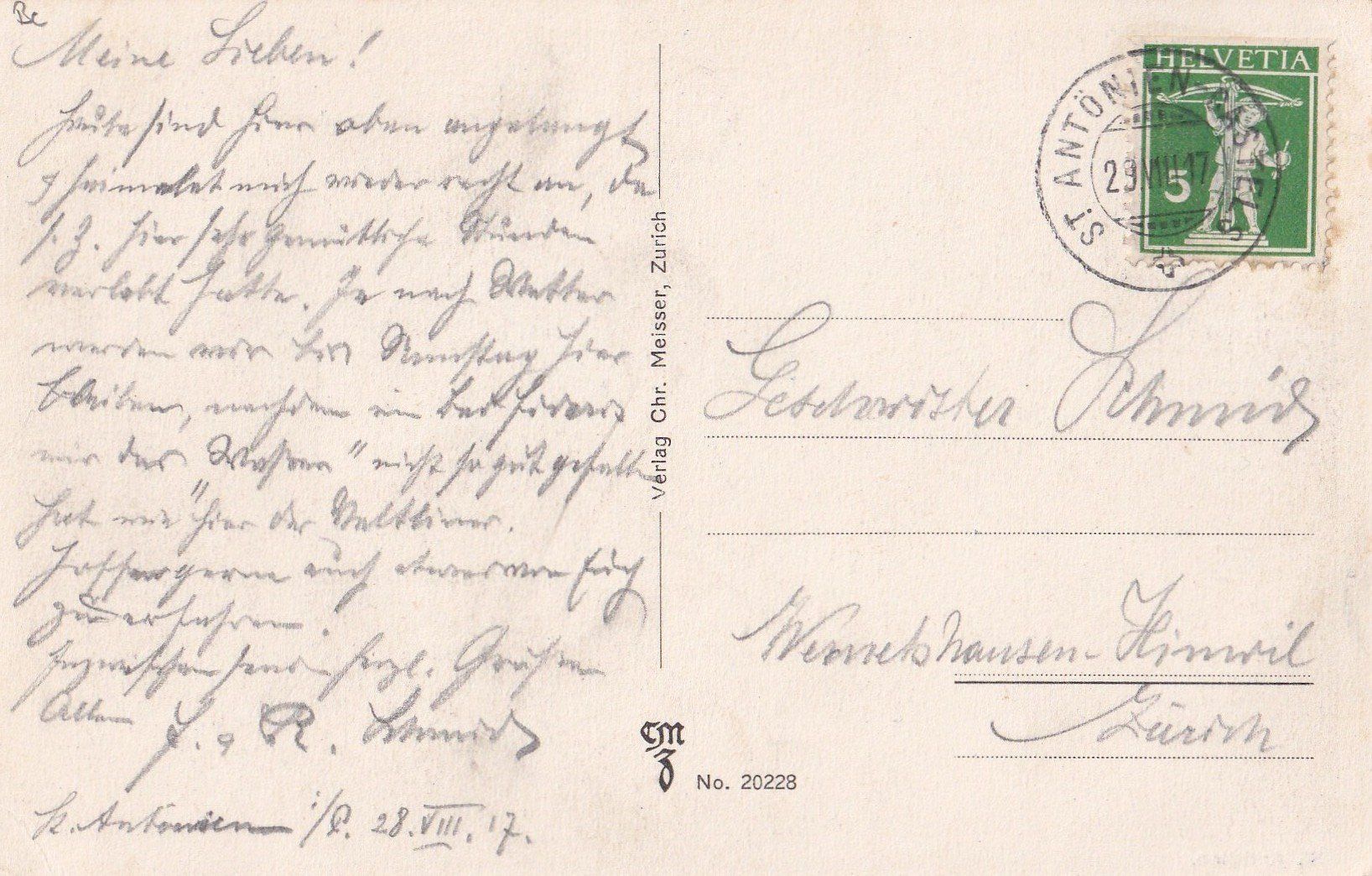 Cartoline postali: St. Antönien Teilansicht – Usato da Olten venduto da clotaldi 1