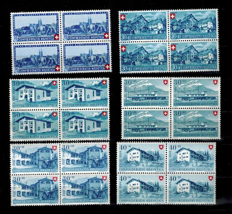 Alle Briefmarken: Blau zu Viert** 1074.- – Gebraucht aus Aarwangen von Suomo48 2