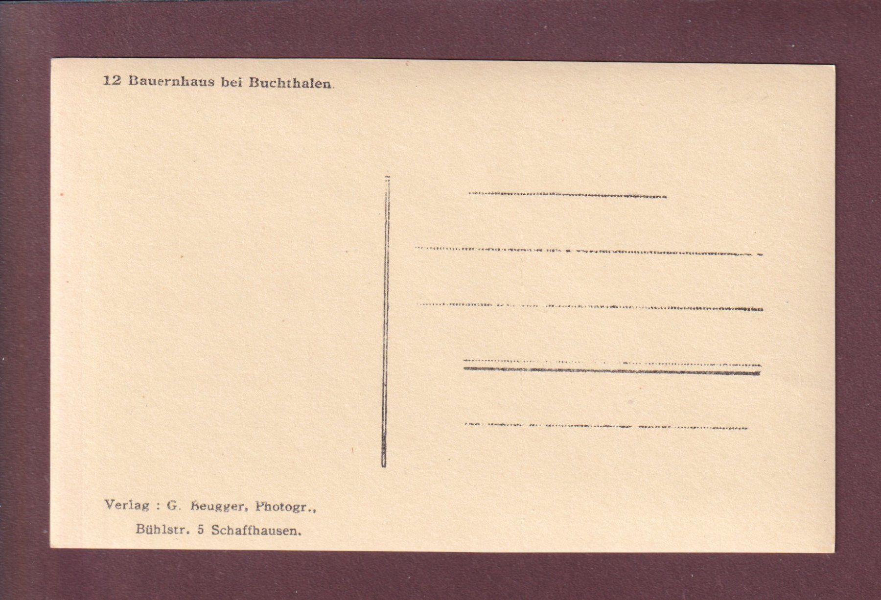 Cartoline postali: BAUERNHAUS bei Buchthalen – Usato da Pully venduto da nicecards 1