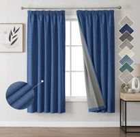 Vorhänge 100% Verdunkelung 2er Set BxH 140x175cm