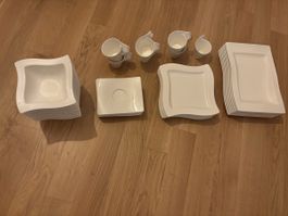 Villeroy & Boch NewWave Geschirrset – Porzellan weiss