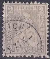 Sitzende Helvetia 2Rp. V-O Zürich+++