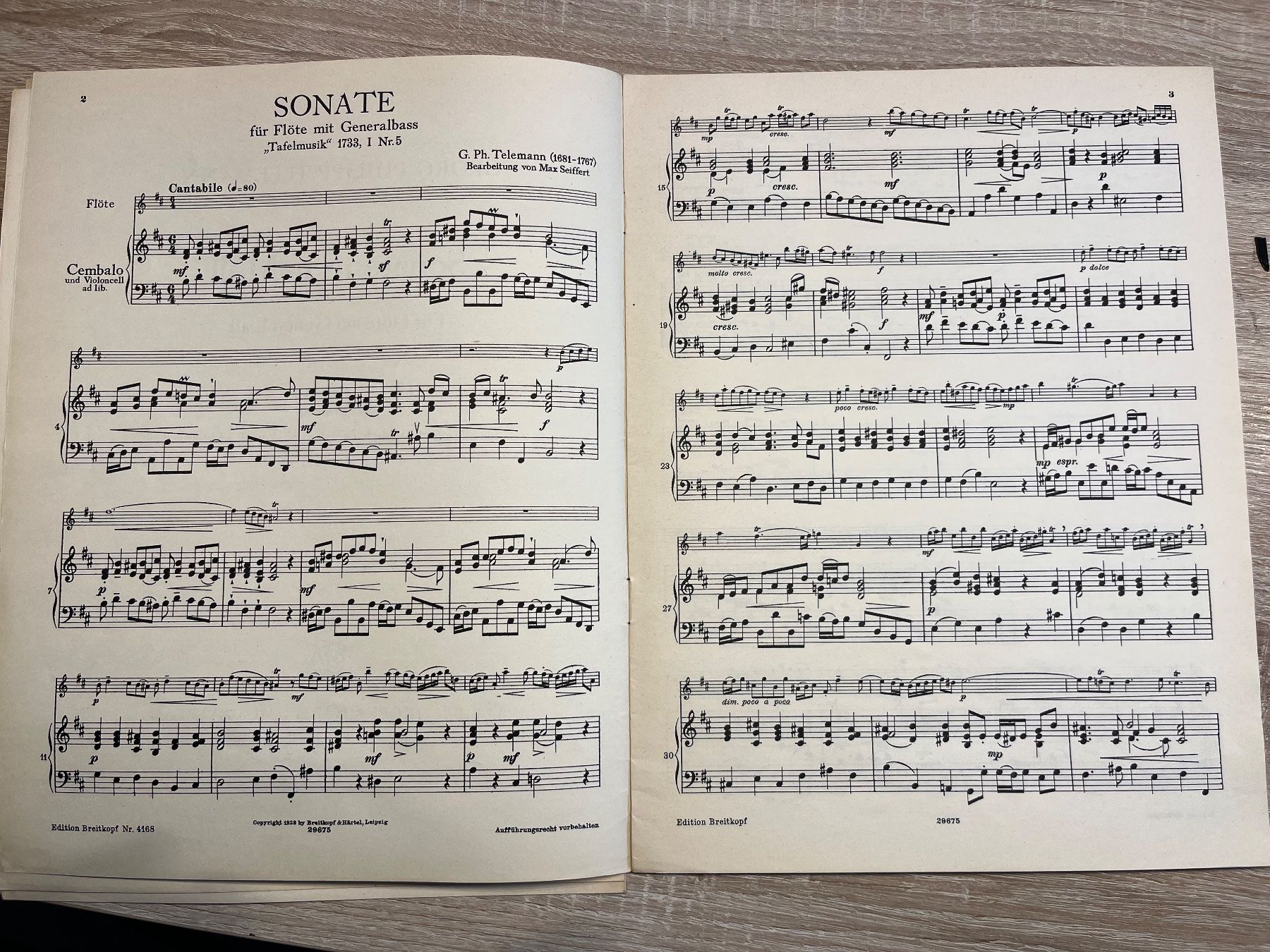 Libri: Notenheft G. PH. Telemann – Usato da Muttenz venduto da Bhuebi 5