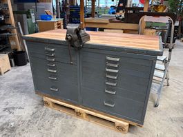 Werkstatt Schubladenschrank Tisch+Schraubstock Gressel 125mm