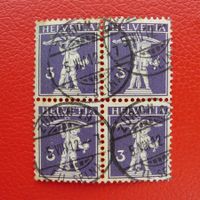 1909: Tellknabe: Nr.118, Vierer-Block gestempelt Kat: 140.-