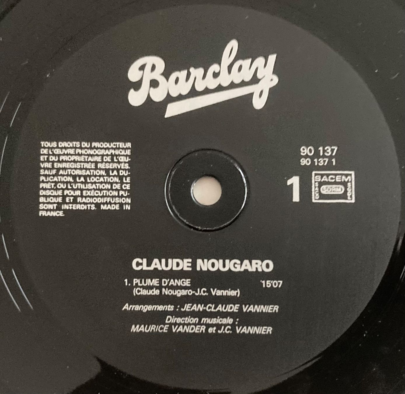 Dischi in vinile: NOUGARO - PLUME D'ANGE – Usato da Poliez-Pittet venduto da Newtown-Records 2