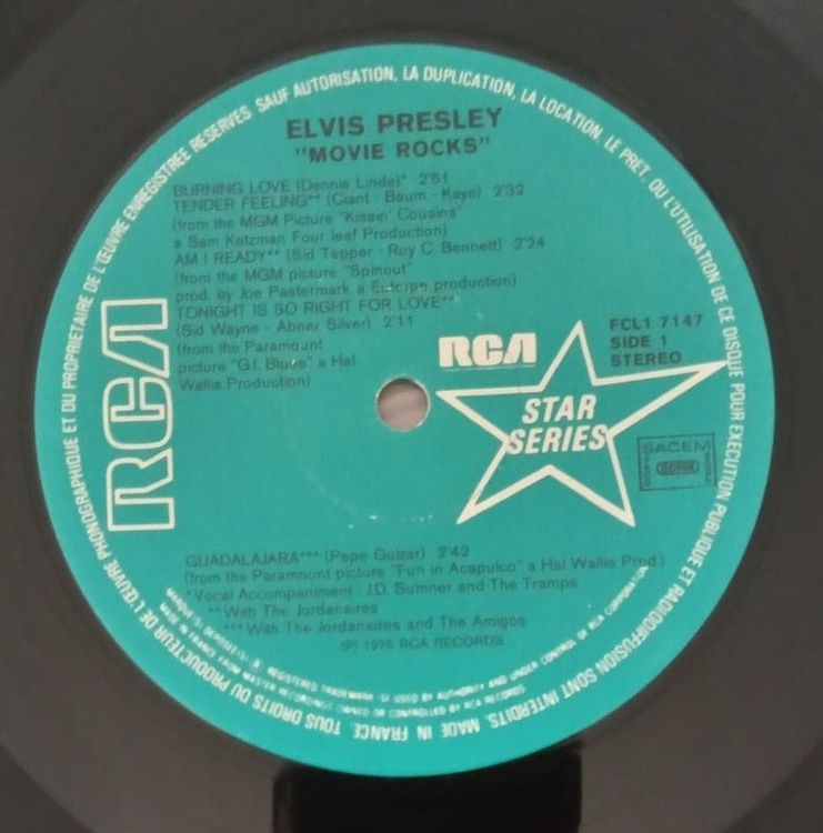 ELVIS PRESLEY – Movie Rocks - RCA Star Series - disque vinyl (Gebraucht ...