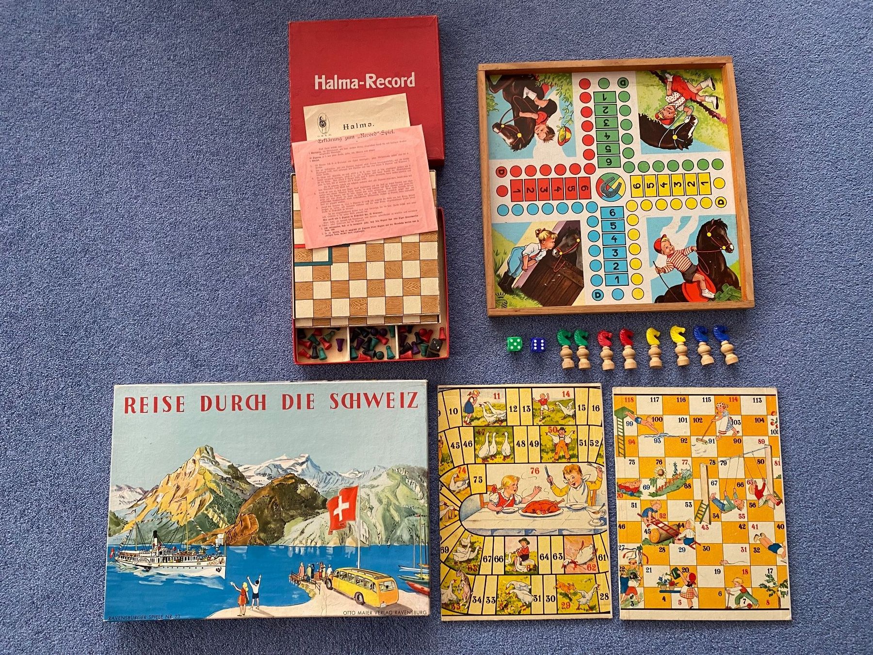 Giochi: 5 Stück alte Gesellschaftsspiele Halma und weitere – Usato da Appenzell Meistersrüte venduto da zongabolla