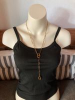 Collier Y maille marine ajustable - artisanat