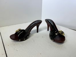 Pantolette Mule Italien Stil Holz look