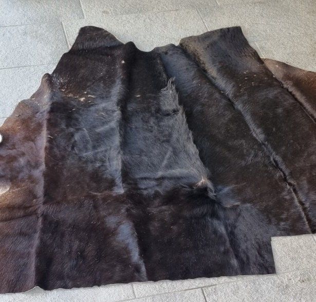 Teppiche: Schwarzes Kuhfell Teppich Leder ca. 200 x 150 – Gebraucht aus Flums von Flumsantik 2