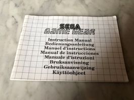 ANLEITUNG FÜR SEGA GAME GEAR KONSOLE