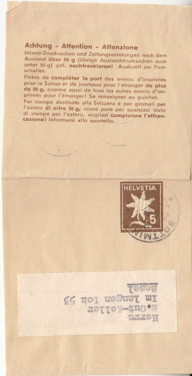 Alle Briefmarken: SGK SB 058 mit ST Bottmingen – Gebraucht aus Bürglen TG von StampGraf