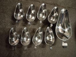 Set von saucieren Edelstahl silberfarbig gebraucht
