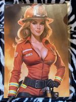 Pin up frau feuerwehr