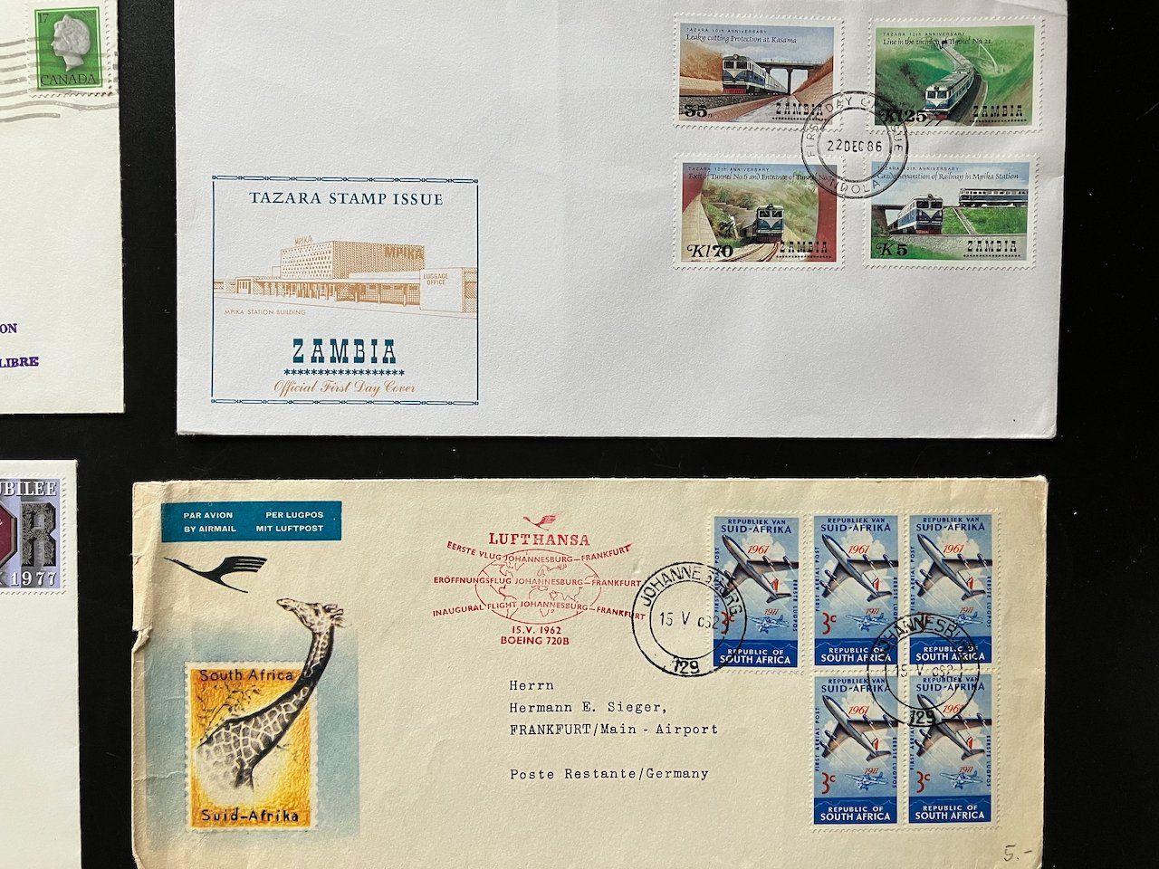 Alle Briefmarken: 4 Sonderbelege Welt 1962-86 – Gebraucht aus Nesslau von zueri6 2