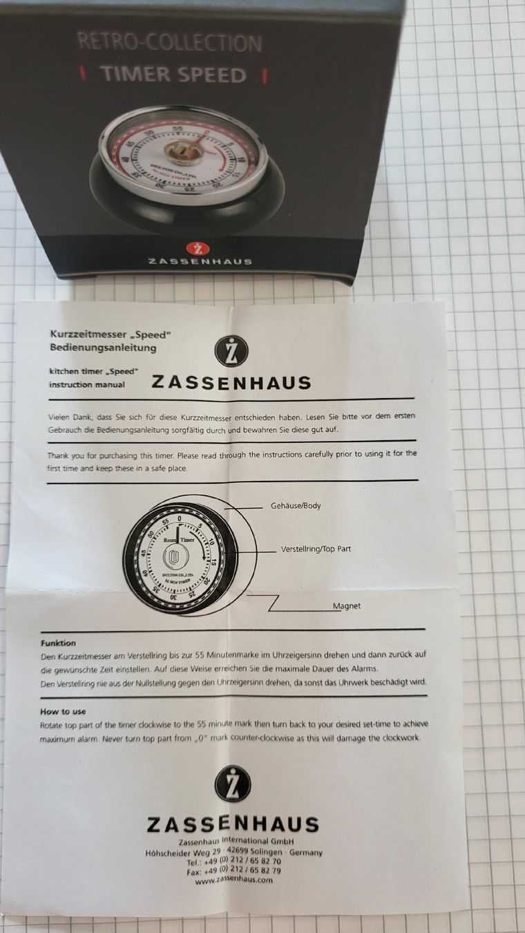 Zassenhaus Küchengeräte: Timer von Zassenhaus – Neu (gemäss Beschreibung) aus Muttenz von Igma 5