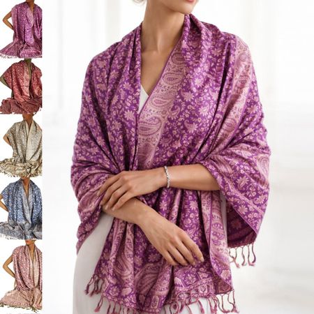 Schal Paisley Viskose Pashmina Wendeschal Damen Weich Bunt