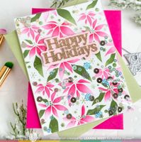 Waffle Flower 2er Set Stencil ** Poinsettia Background **